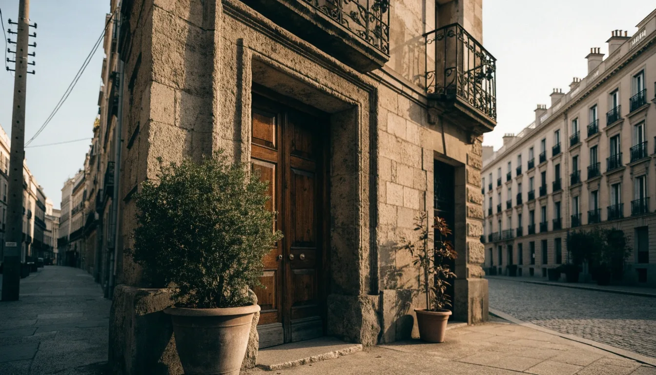 Calle tranquila de una ciudad española por la mañana, cerca de donde se encuentra la redacción
