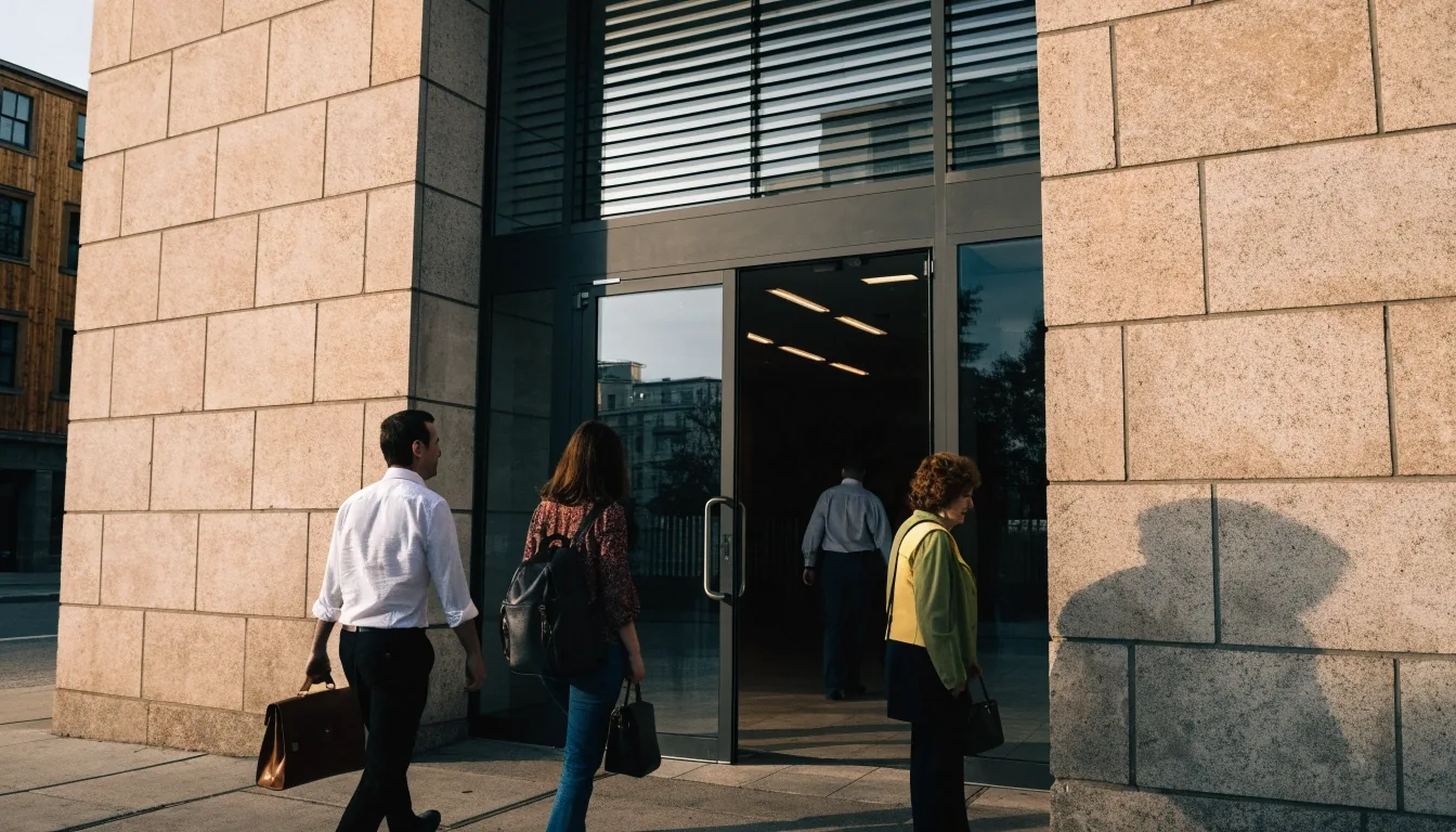 Personas esperando su turno ante las ventanillas de atención al ciudadano en una oficina de registro española